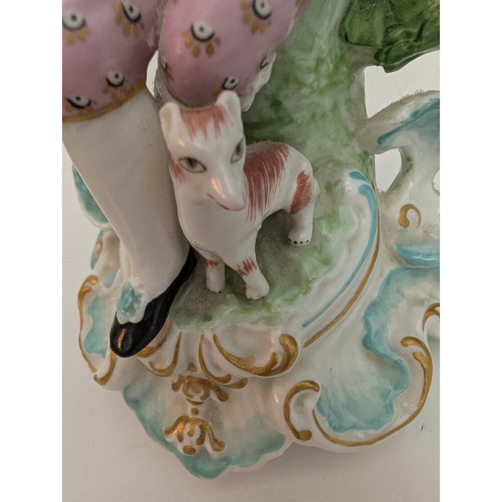 Chelsea Derby Style Brocage Pair Candle Holder Tree and Flowers Porcelain France - Picture 7 of 16